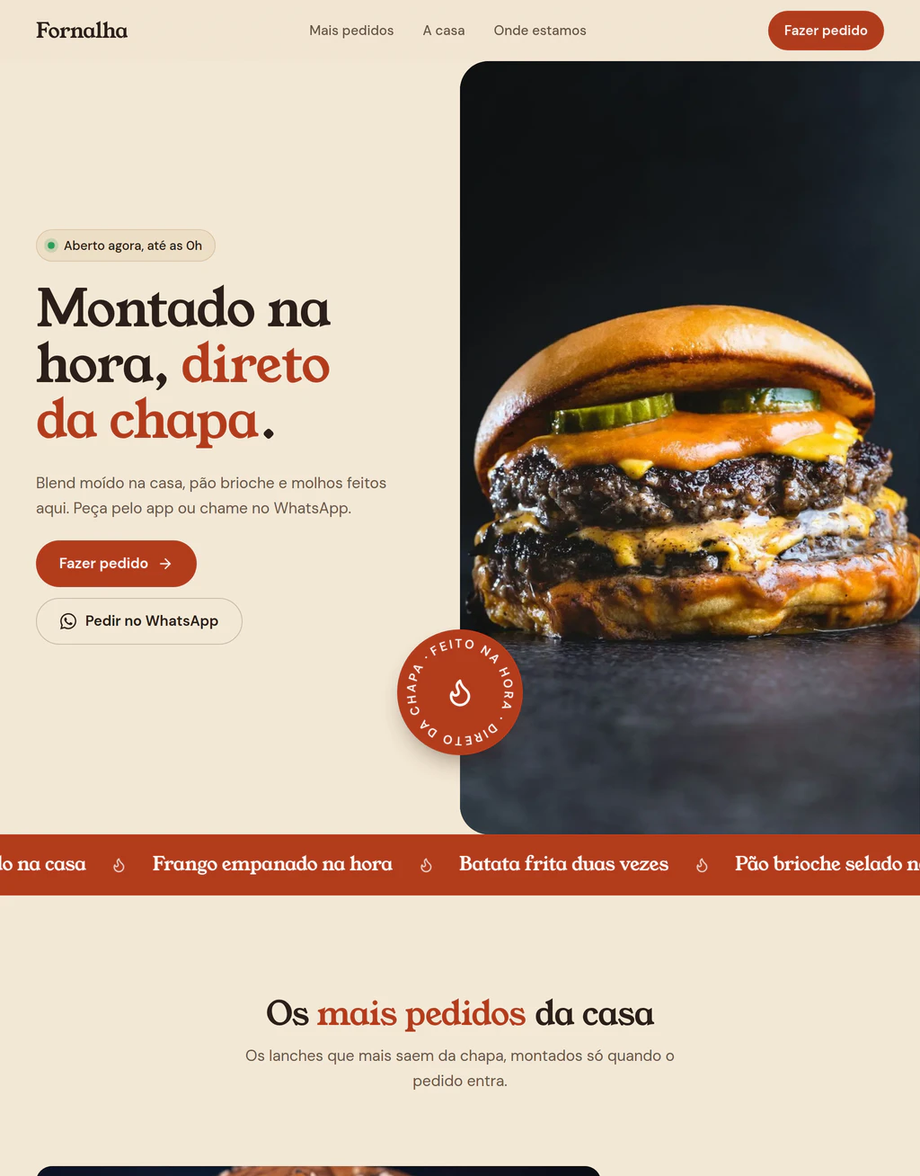 Tema Brasa — Alimentação